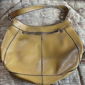 Elegant Mustard Leather Hobo Bag